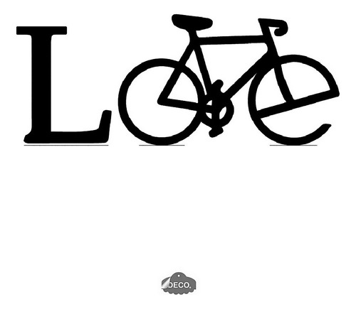 Carro Sticker Para Bicicleta Frase Love En Forma Bici