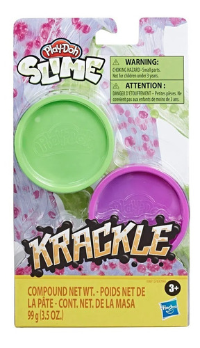 Masa Moldeable Play-doh Slime Krackle X2 Latas 99g