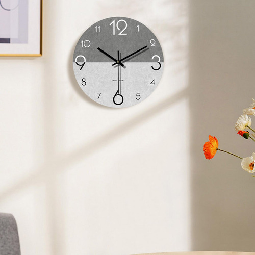 Reloj De Pared Artístico De 12.0 In, Gris Oscuro Claro