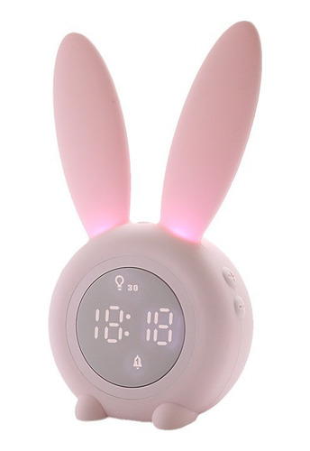 Reloj Despertador Digital Nocturnas Orejas Conejo Para Niños