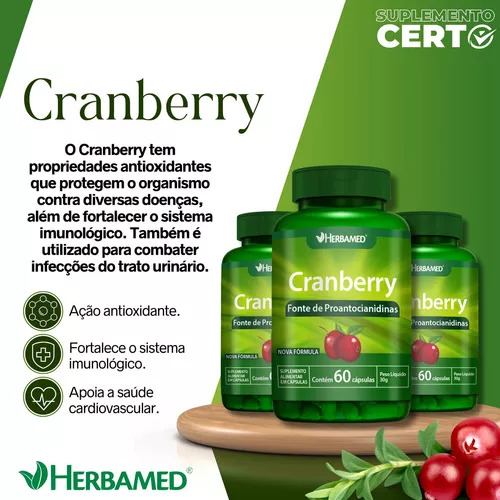 Kit Cranberry C/120 Cáps - Herbamed Sem Sabor