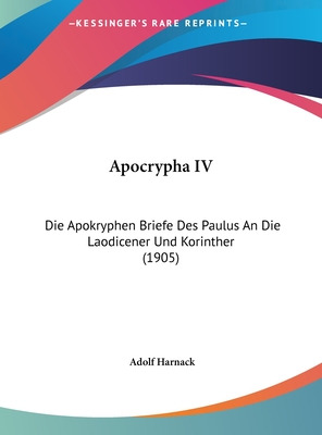 Libro Apocrypha Iv: Die Apokryphen Briefe Des Paulus An D...