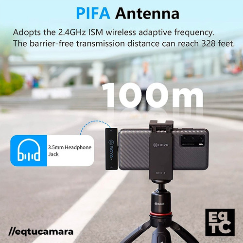 2 Micrófonos Inalámbricos Solapa Boya By-xm6-s6 Puerto Usb C Color Negro