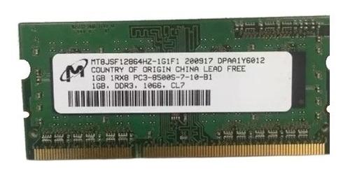 Memoria Ram Ddr3/ 1066 De 1gb (pc3-8500) Para Macbook Usada