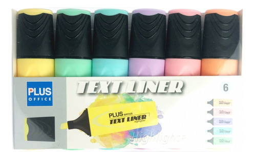 Resaltador Pastel Textliner Plus Office X6