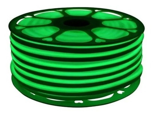 Tira Flexible Neon De Led 50 Metros Verde Adir 6863