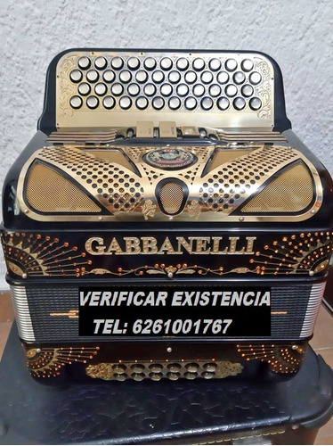 Acordeon Gabbanelli Fa 3 Reg Negro Dorado