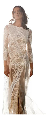 Vestido De Fiestas Elegantes Novia De Encaje Sin Espalda