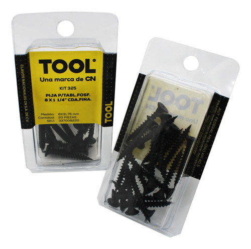 Kit 325 Pija Para Tablaroca Fosfatada 8 X 1 1/4 C/f, Cn 325