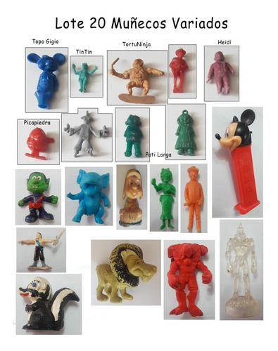Dante42 Juguete Antiguo Lote 20 Miniaturas Variados 1970