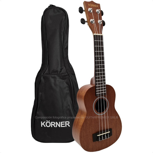 Ukelele Electroacustico Soprano Sapele Caoba Lujo Funda Pua