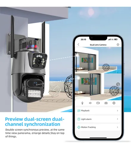 Cámara De Vigilancia Wifi Con Doble Cámara P11 Pro, 8 Mp, Ex