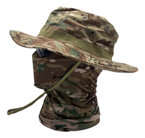 Sombrero De Pesca Boonie Hat Camo Pasamontañas Cuello Gafas 