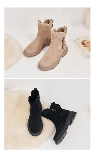 Zapatos De Algodón Cálidos De Terciopelo Moda Botas Martin