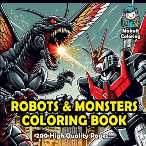 Libro: Robots & Monsters Coloring Book: 200 High Quality