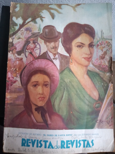  El Paseo De Santa Anita  Oleo En Revista De Revistas 1938 