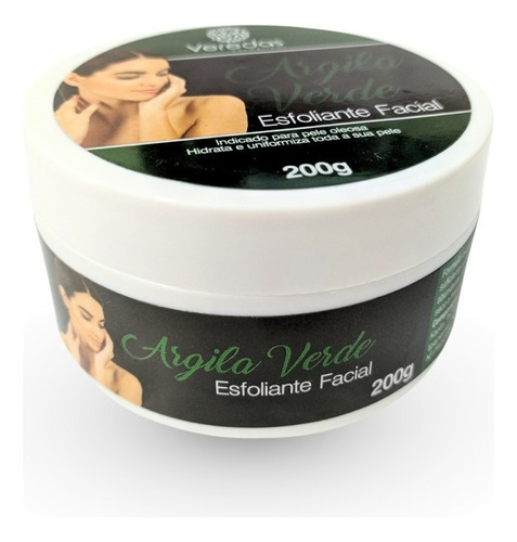 Argila Verde Esfoliante 200g Limpeza Clareamento Facial