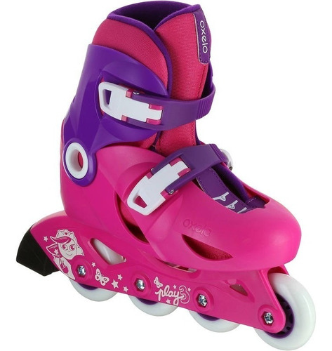 Patines Linea Ajustables Play 3 De 3 Y 4 Ruedas Rosa