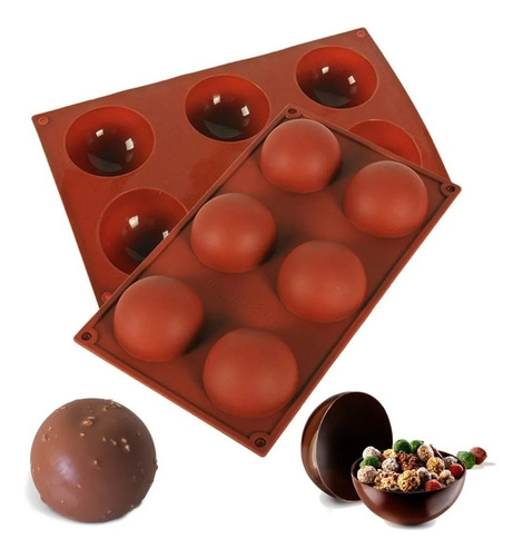 Molde Silicon Medio Círculo Esferas Chocolate Repostería