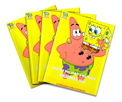 Bob Esponja Libros Souvenirs X10 Para Colorear Personalizado