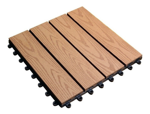 Baldosas Deck Wpc Encastrable Simil Madera Exterior Veteado