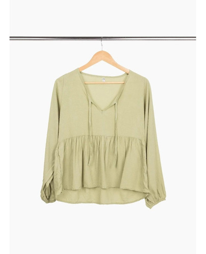 Imagen 1 de 4 de Blusa Poplin Nano Mangas Abullonadas Estocolmo #2283