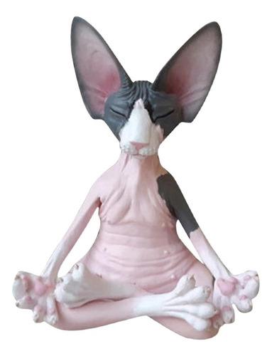 Estatua De Gato Esfinge De Meditación, Pose Coleccionable De