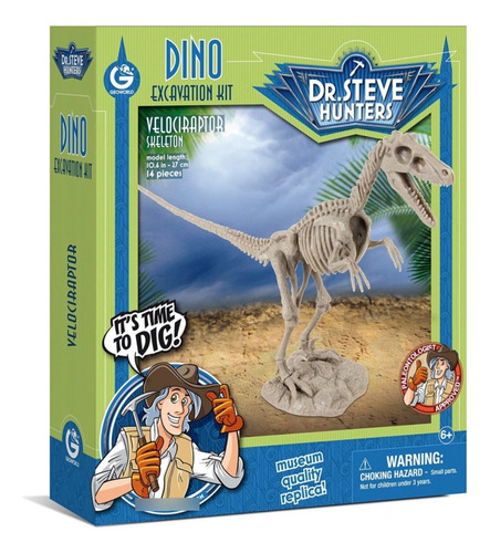 Kit Excavacion Dinosaurio Velociraptor Dr Steve Hunters !