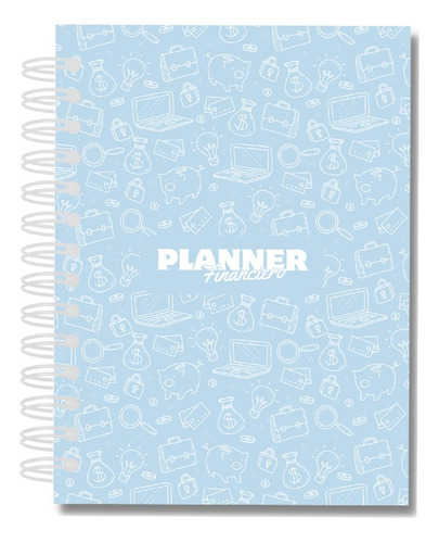 Agenda Planner Financiero Anual Sin Fechas - Celeste