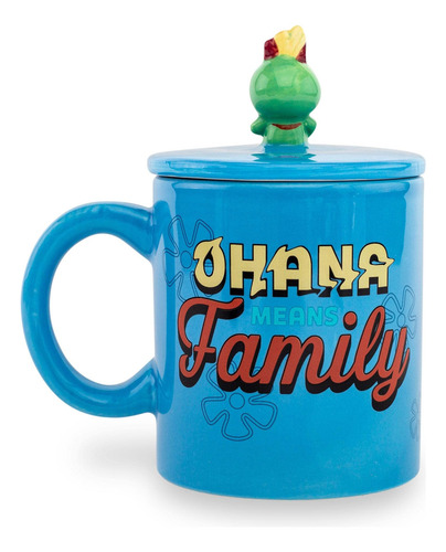 Taza Silver Buffalo Lilo & Stitch Wink Ohana 530 Ml Con Tapa