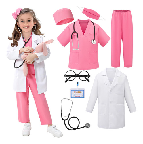 Disfraz De Médico For Niños 8 Piezas De Bata De