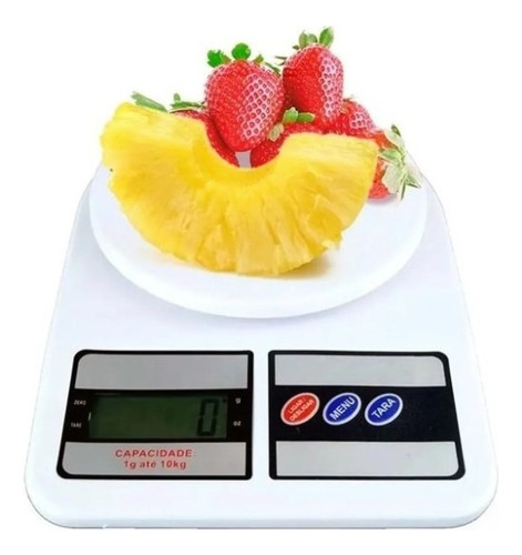 Báscula digital de cocina Precision de 10 kg para nutrición y dieta, capacidad máxima de 10 g, color blanco