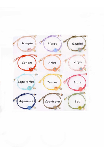 Pulsera Zodiacal, Pulsera Signo Del Zodiaco, Pulsera Signos Diámetro 16.26 Cm
