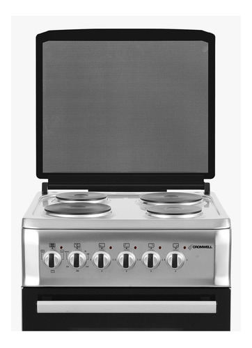 Cocina CromwellACERO60ES color plateado/negro con puerta con visor