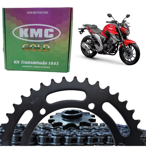 Kit Relação Kmc Gold Fazer 250 Fz25 2018 2019 2020 2021 2022