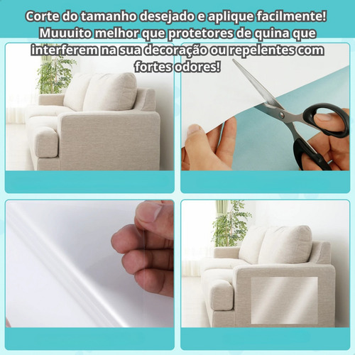 Protetor De Sofá Adesivo Gatos Anti-arranhão Transparente 3m