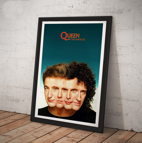 Cuadro Queen Lamina Poster Vidrio Retro 1989 Miracle Promo