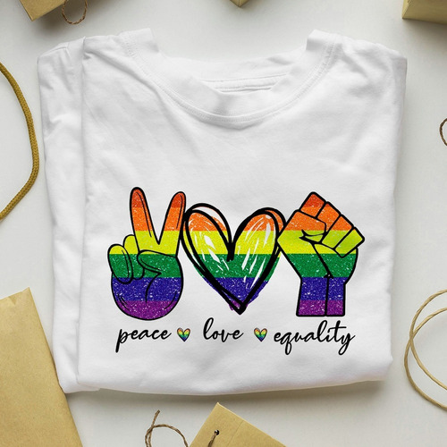 Remera Orgullo Lgbt Peace Love Equality