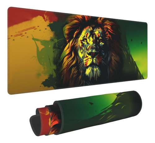 Almohadilla De Ratón De Juego De Bandera De León Jamaicano,