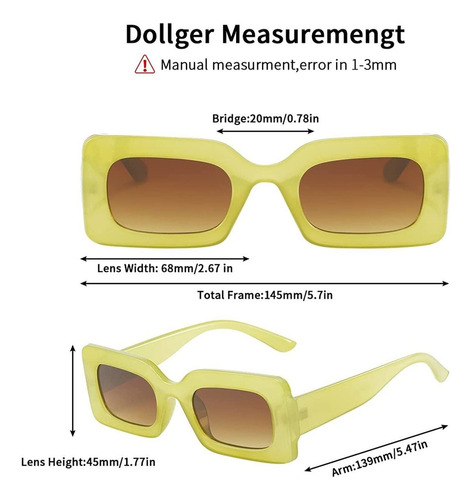 Paquete De 3 Gafas De Sol De Moda Color Caramelo Montura Cua