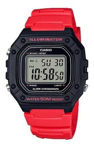 Reloj Casio Modelo W-218 Rojo