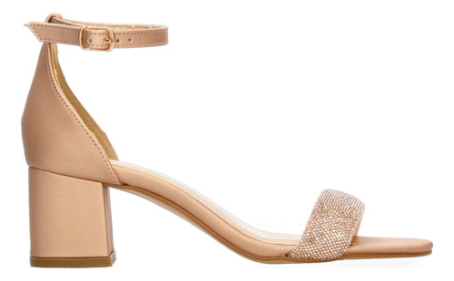 Sandalias De Fiesta Paulina Rose Gold Con Hebilla Mujer 