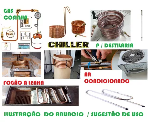 2,7 M Tubo Cobre,p Chiller E Aquecer Agua Lenha Fogo Destilo