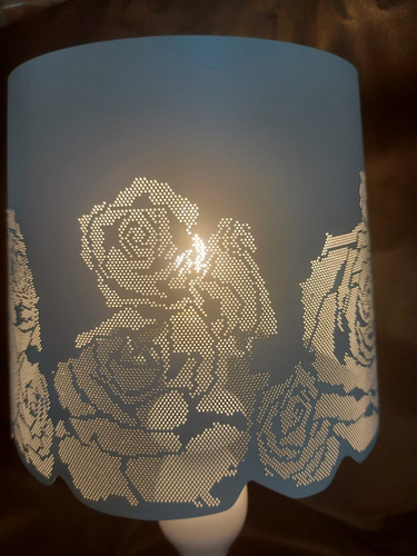 Imagen 7 de 10 de Lámpara De Buro Mesa Blanca Con Flores Le551