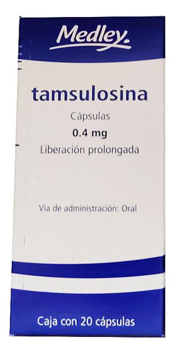 Tamsulosina 0.4 Mg Caja Con 20 Cápsulas De Liberación Prolon