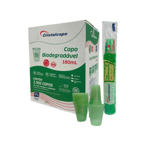 Copo 180ml Biodegradável Translúcido Cristalcopo 2.500