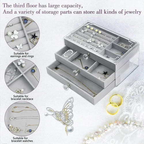 Ch Caja For Guardar Collares, Anillos Y Joyas
