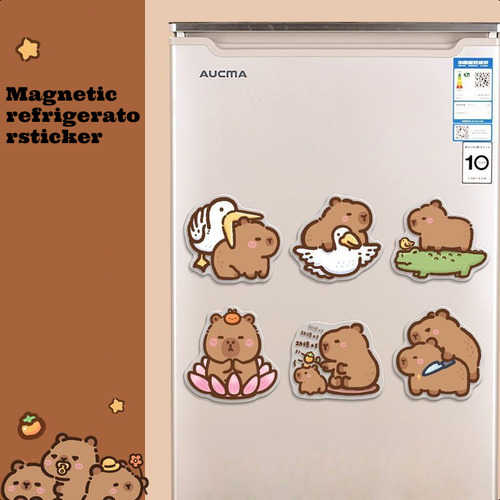 Lindo Refrigerador Acrílico Kapibala Con Adhesivo Magnético,