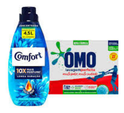 Kit 1 Omo Lavagem Perfeita+ 1 Amaciante Comfort Cuidado 1l