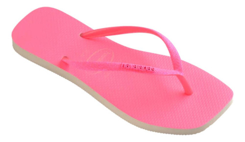 Chinelo Havaianas Slim Square Glitter Neon - Feminino